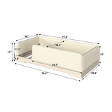 Twin Size Upholstered Beige Floor Bed | OROA Kids