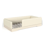 Twin Size Upholstered Beige Floor Bed | OROA Kids
