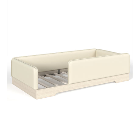 Twin Size Upholstered Beige Floor Bed | OROA Kids