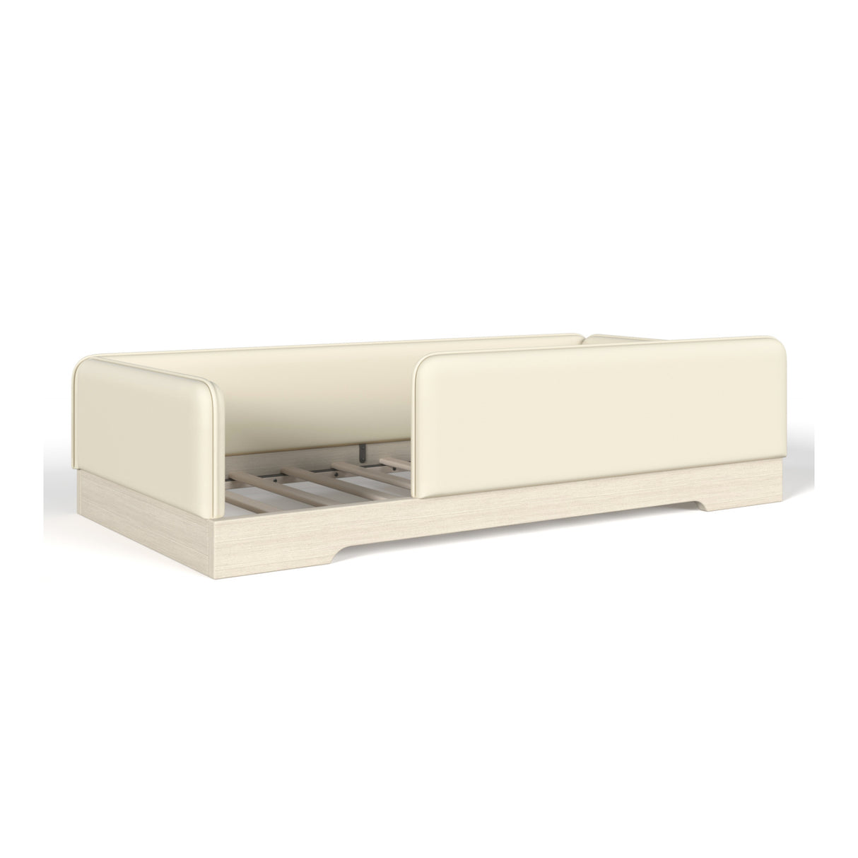 Twin Size Upholstered Beige Floor Bed | OROA Kids