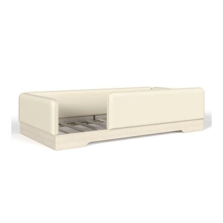 Twin Size Upholstered Beige Floor Bed | OROA Kids