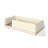 Twin Size Upholstered Beige Floor Bed | OROA Kids