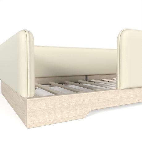Twin Size Upholstered Beige Floor Bed | OROA Kids