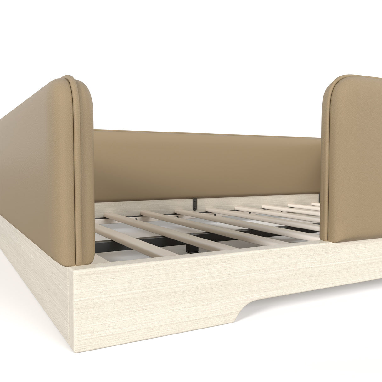 Full Size Faux Leather Upholstered Floor Bed | OROA Kids