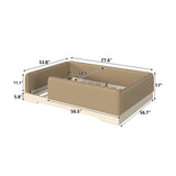 Full Size Faux Leather Upholstered Floor Bed | OROA Kids
