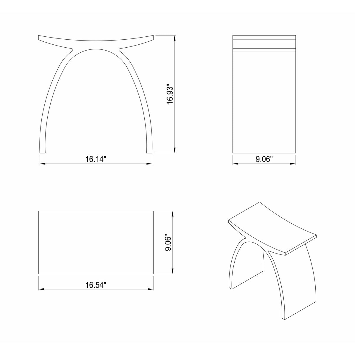 White Arched Bathroom Stool | OROA