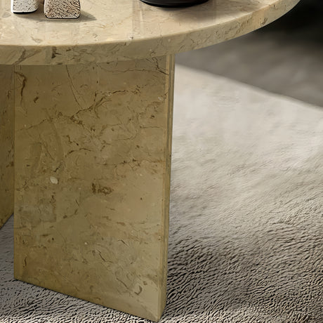 Gold Yellow Beige Natural Marble Coffee Table | OROA