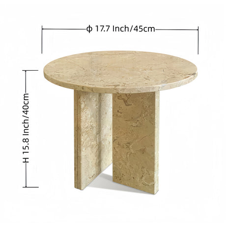 Gold Yellow Beige Natural Marble Coffee Table | OROA