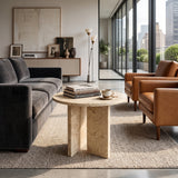 Gold Yellow Beige Natural Marble Coffee Table | OROA