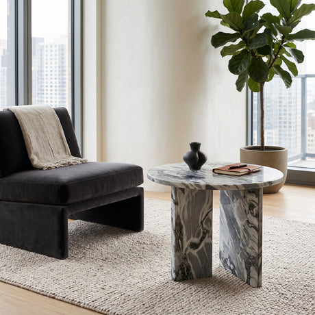 Blue Gray Natural Marble Coffee Table | OROA