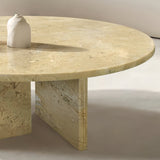 Gold Yellow Beige Marble Coffee Table | OROA