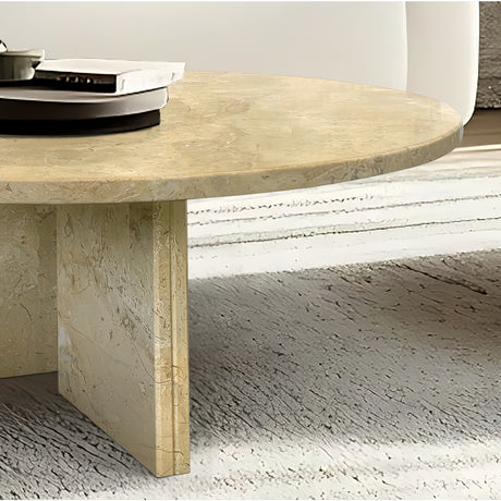 Gold Yellow Beige Marble Coffee Table | OROA