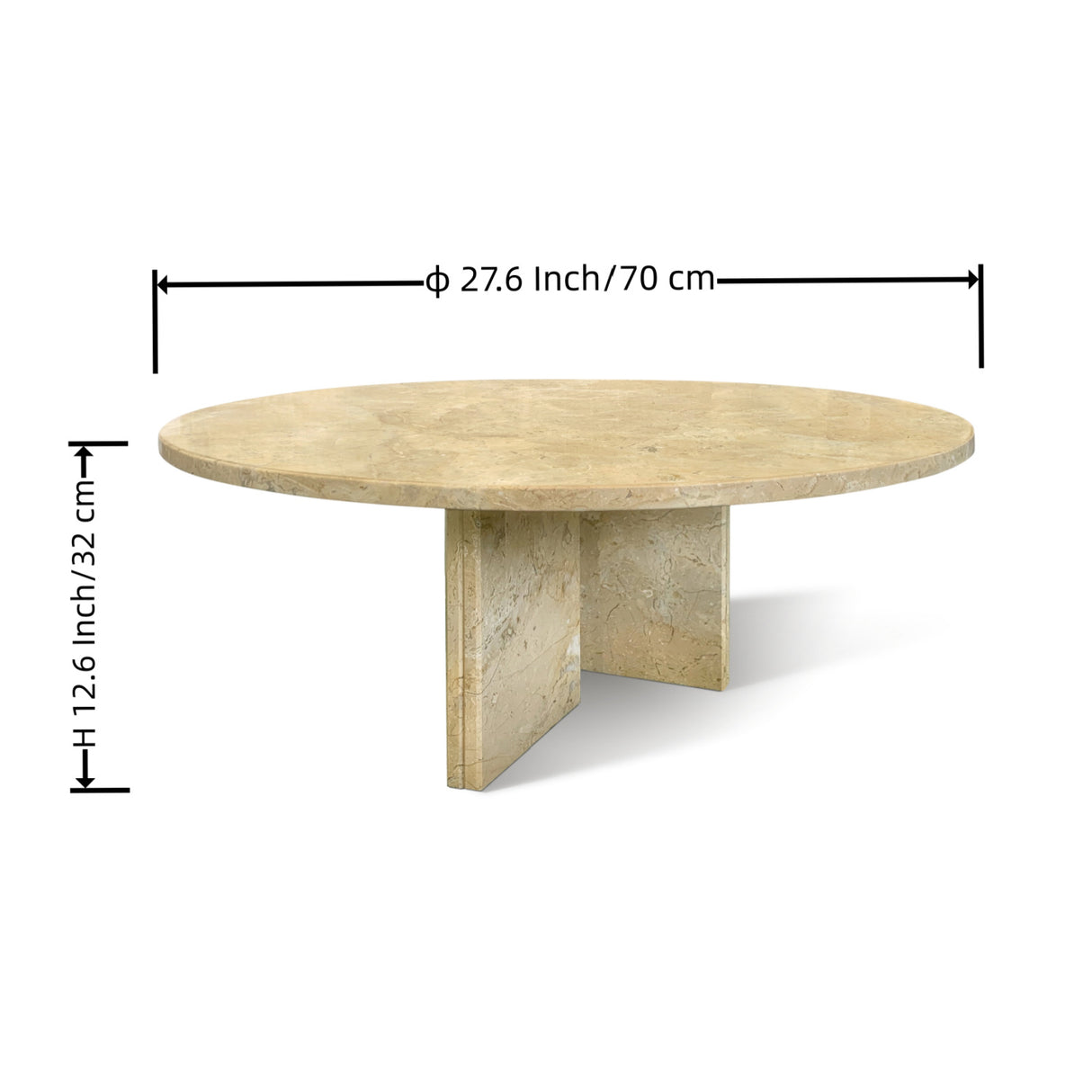 Gold Yellow Beige Marble Coffee Table | OROA