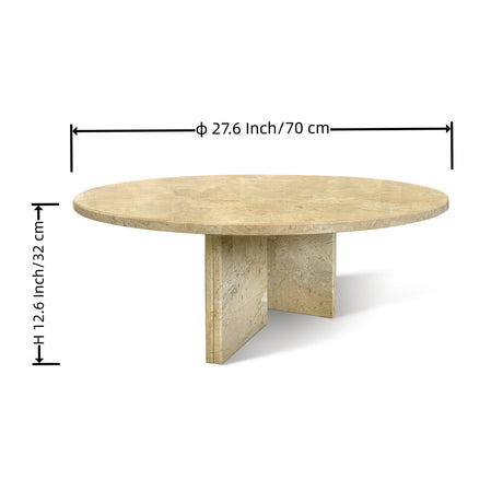 Gold Yellow Beige Marble Coffee Table | OROA