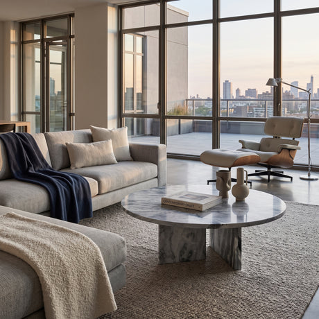 Blue Gray Natural Marble Coffee Table | OROA