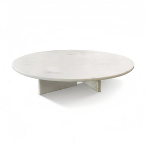 White Round Marble Coffee Table - OROA - view 1