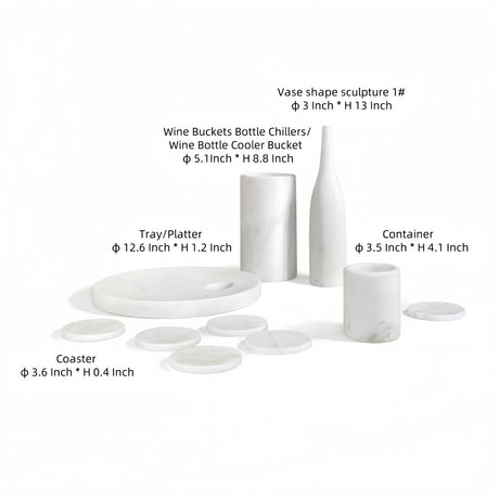 White Marble Dining Room Accessories Set (10) | OROA