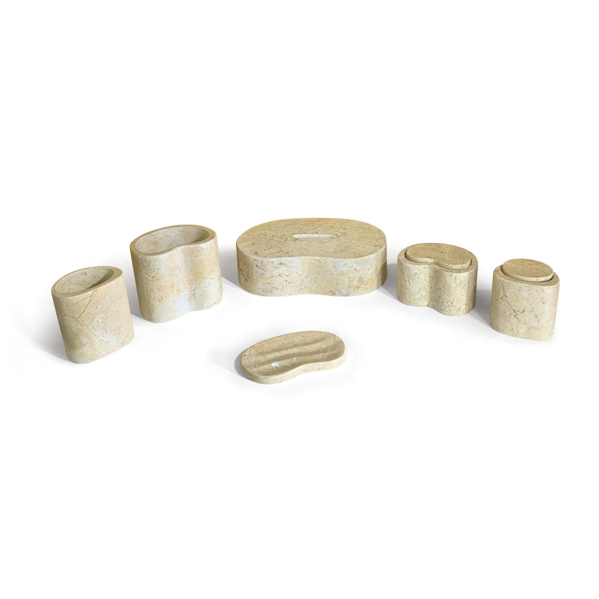 Natural Marble Bathroom Accessories Set (6) | OROA