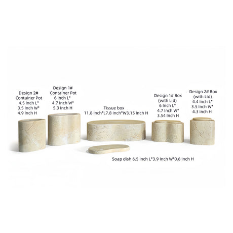 Natural Marble Bathroom Accessories Set (6) | OROA