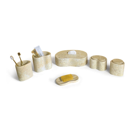 Natural Marble Bathroom Accessories Set (6) | OROA