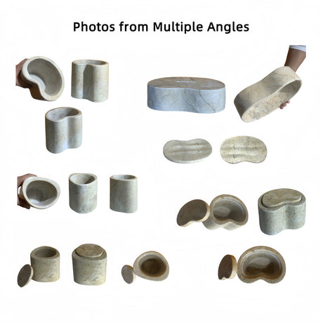 Natural Marble Bathroom Accessories Set (6) | OROA