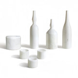 White Natural Marble Living Room Accessories Set (7) | OROA