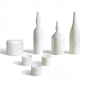 White Natural Marble Living Room Accessories Set (7) - OROA - view 1