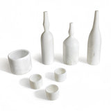 White Natural Marble Living Room Accessories Set (7) | OROA