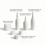 White Natural Marble Living Room Accessories Set (7) | OROA