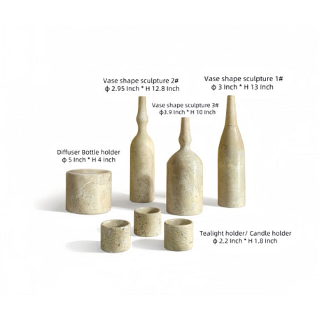 Modern European furniture - Gold Beige Marble Decorative Accessories S/7 - www.oroa.com