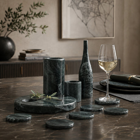 Modern European furniture - Diamond Green Marble Dining Accessories S/10 - www.oroa.com