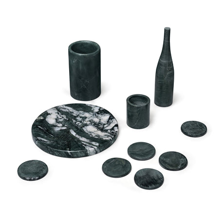 Modern European furniture - Diamond Green Marble Dining Accessories S/10 - www.oroa.com