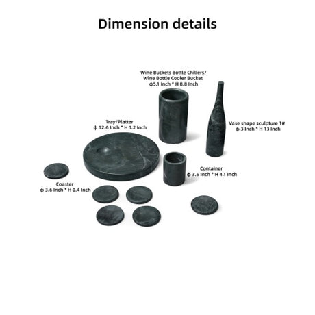 Modern European furniture - Diamond Green Marble Dining Accessories S/10 - www.oroa.com