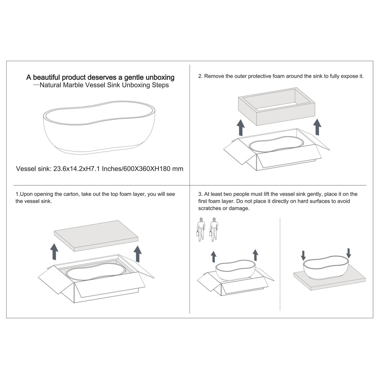 White Marble Bathroom Vessel Sink | OROA