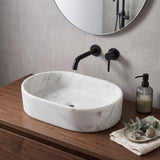 White Natural Marble Vessel Sink | OROA