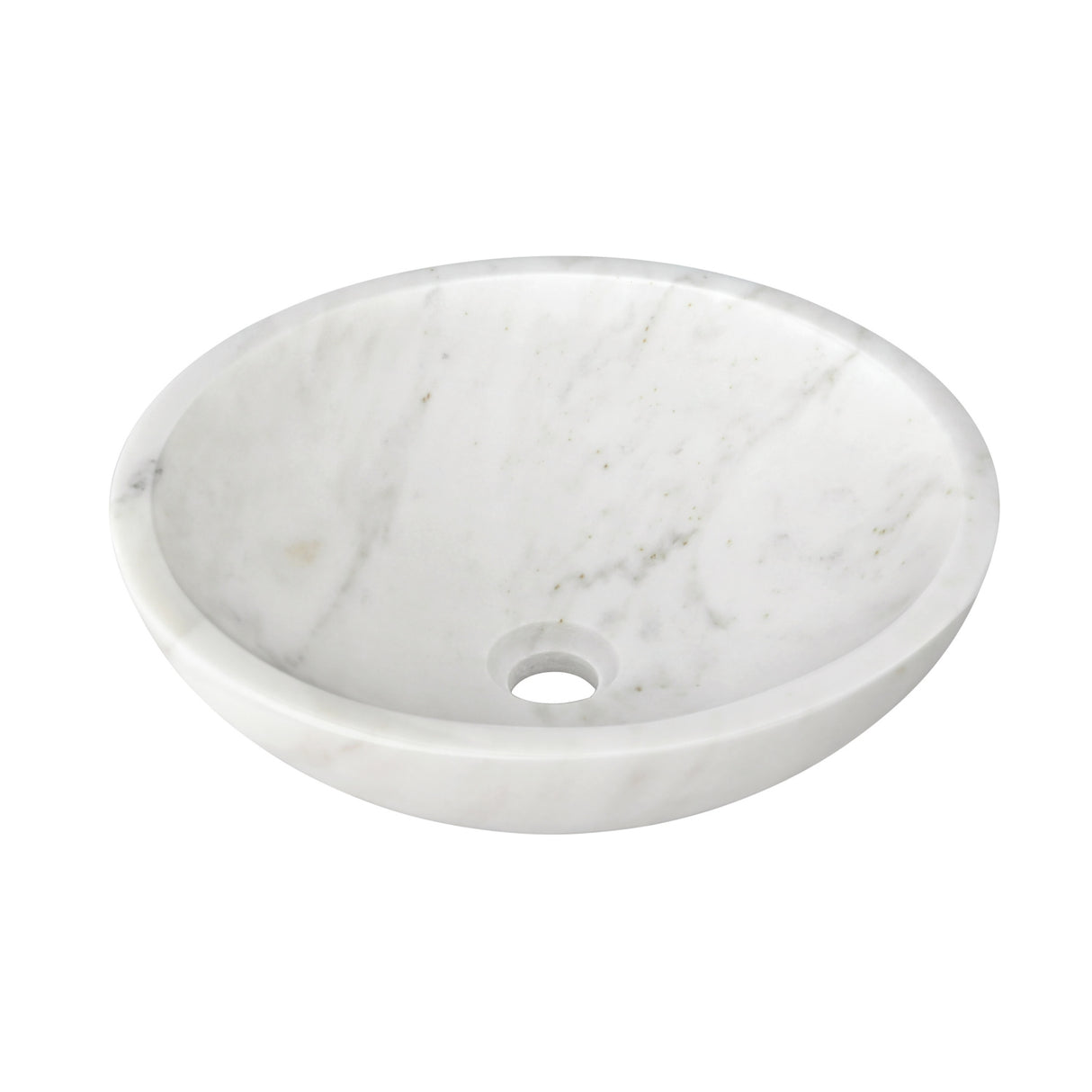 White Natural Marble Bathroom Vessel Sink | OROA