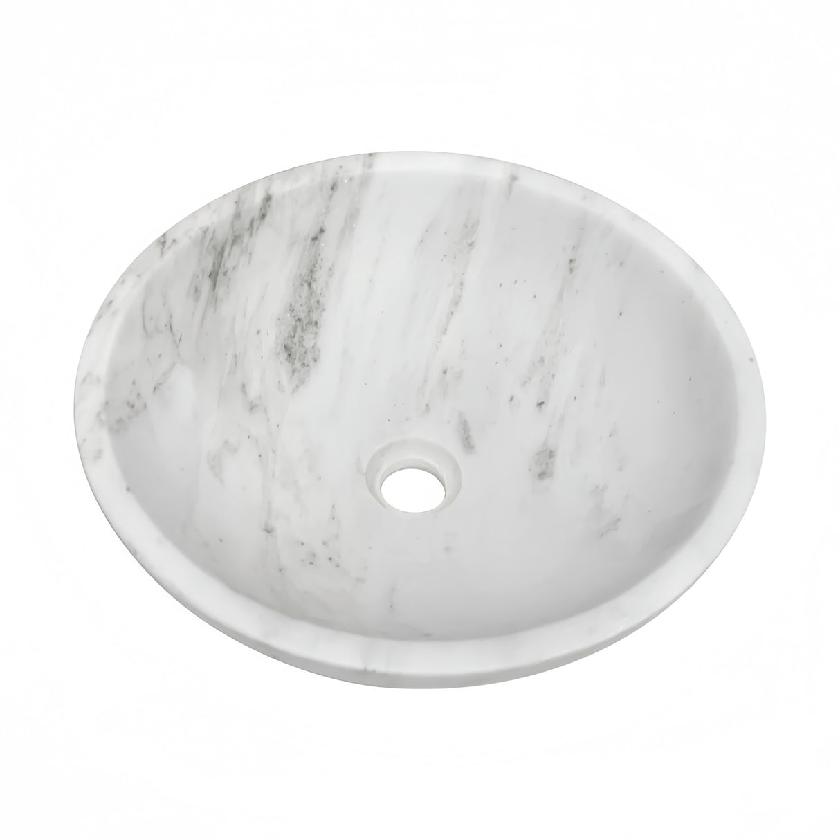 White Natural Marble Bathroom Vessel Sink | OROA