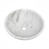 White Natural Marble Bathroom Vessel Sink | OROA