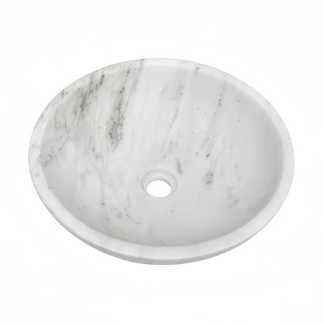 White Natural Marble Bathroom Vessel Sink | OROA