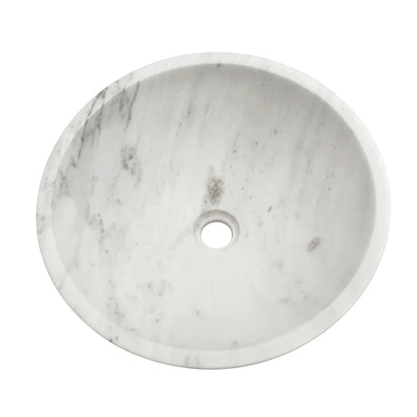 White Natural Marble Bathroom Vessel Sink | OROA