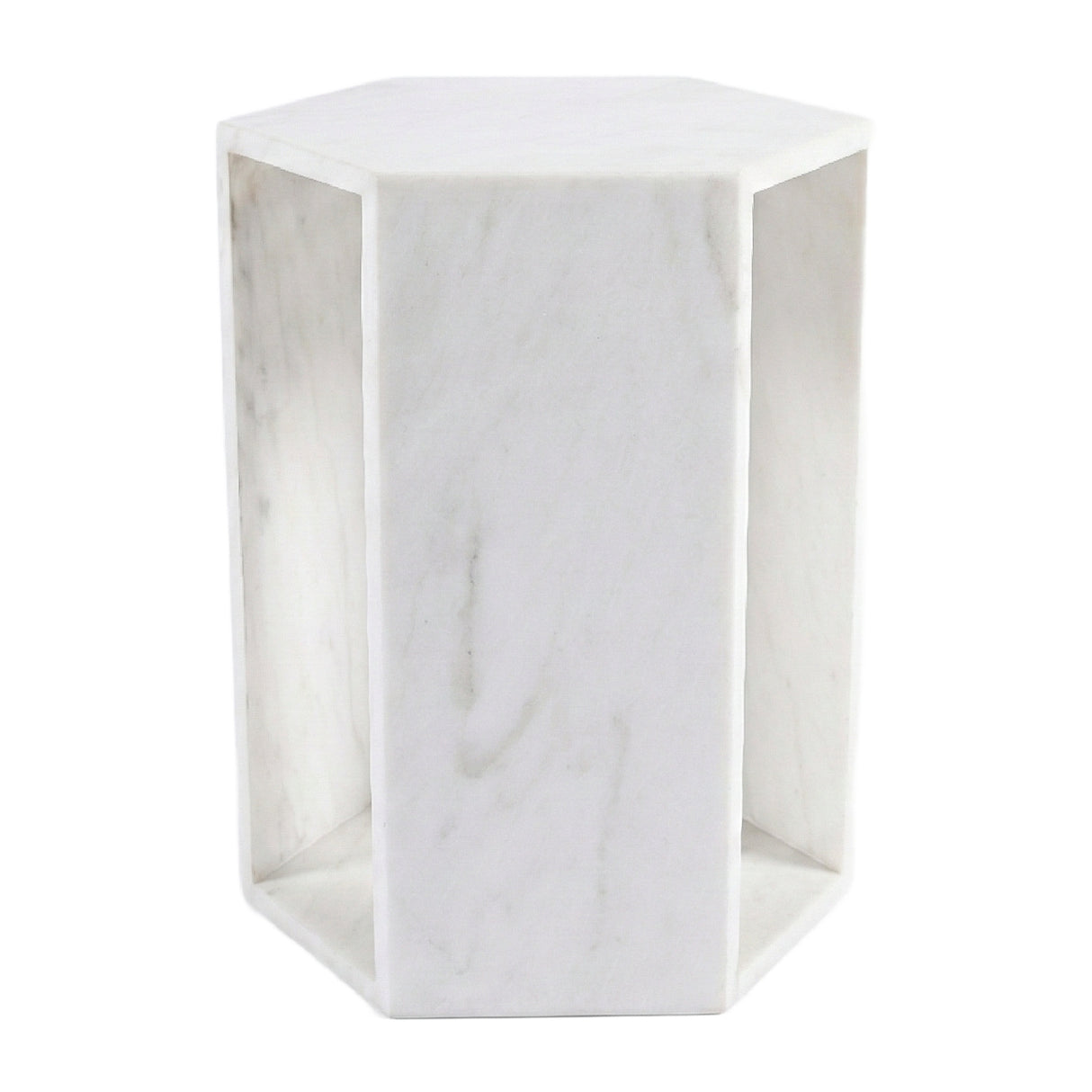 Modern Natural White Marble Side Table | OROA