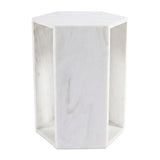 Modern Natural White Marble Side Table | OROA