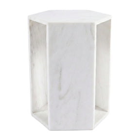 Modern European furniture - Modern Natural White Marble Side Table - www.oroa.com