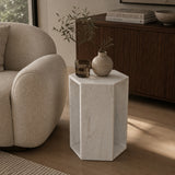 Modern Natural White Marble Side Table | OROA