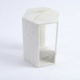 Modern Natural White Marble Side Table | OROA