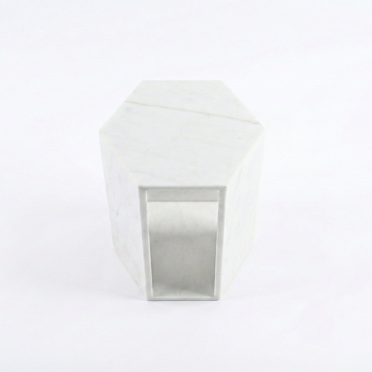 Modern Natural White Marble Side Table | OROA