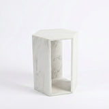 Modern Natural White Marble Side Table | OROA