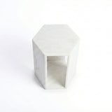 Modern Natural White Marble Side Table | OROA