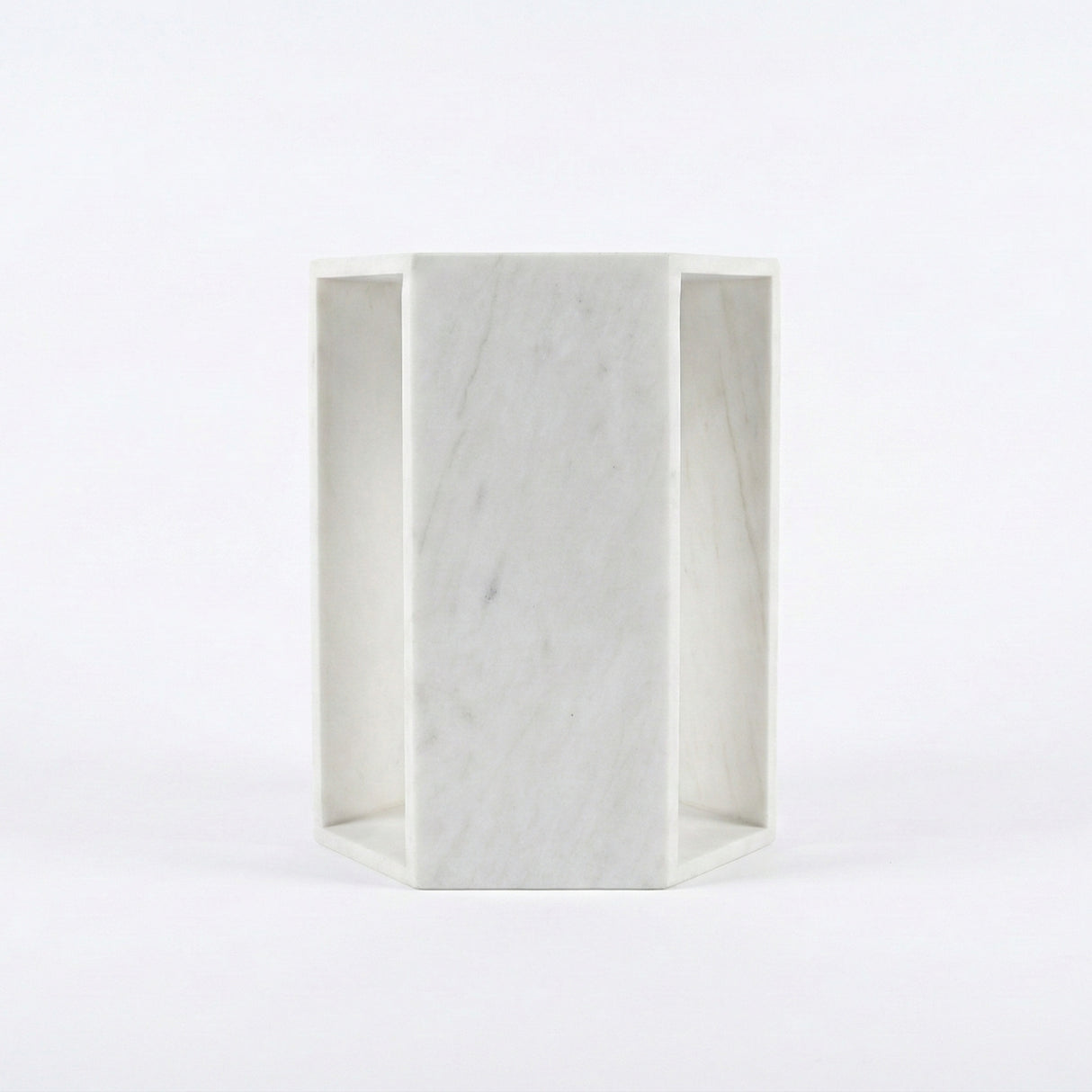 Modern Natural White Marble Side Table | OROA