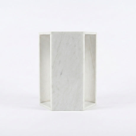 Modern Natural White Marble Side Table | OROA